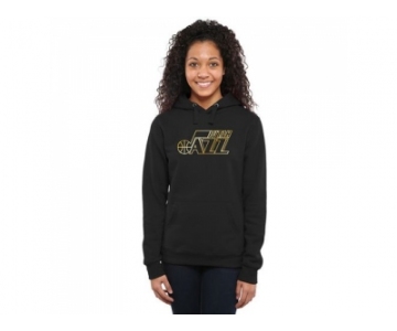 Women''s Utah Jazz Gold Collection Pullover Hoodie Black