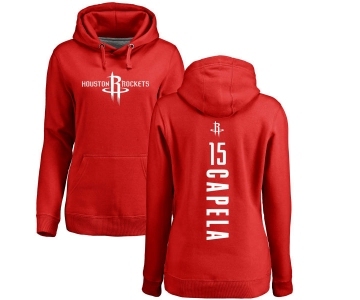 NBA Women's Nike Houston Rockets #15 Clint Capela Red Backer Pullover Hoodie