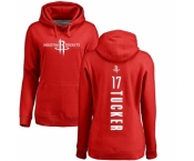 NBA Women's Nike Houston Rockets #17 PJ Tucker Red Backer Pullover Hoodie