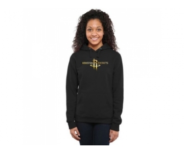 Women''s Houston Rockets Gold Collection Pullover Hoodie Black