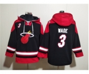 Men's Miami Heat #3 Dwyane Wade Black Ageless Must-Have Lace-Up Pullover Hoodie