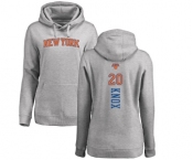 NBA Women's Nike New York Knicks #20 Kevin Knox Ash Backer Pullover Hoodie