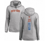 NBA Women's Nike New York Knicks #21 Damyean Dotson Ash Backer Pullover Hoodie