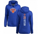 NBA Women's Nike New York Knicks #21 Damyean Dotson Royal Blue Backer Pullover Hoodie