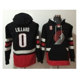 Portland Trail Blazers #0 Damian Lillard Black Name & Number Pullover NBA Hoodie