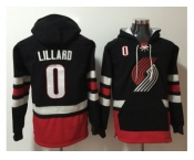 Portland Trail Blazers #0 Damian Lillard Black Name & Number Pullover NBA Hoodie