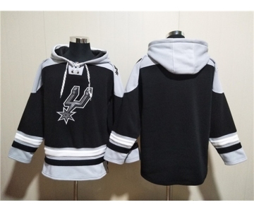 Men's San Antonio Spurs Blank Black Ageless Must-Have Lace-Up Pullover Hoodie