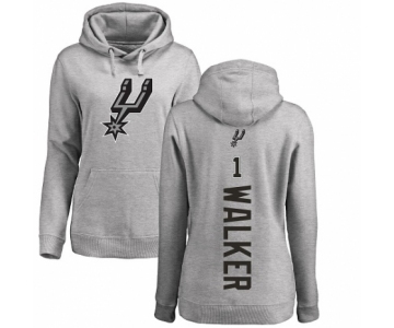 NBA Women's Nike San Antonio Spurs #1 Lonnie Walker Ash Backer Pullover Hoodie