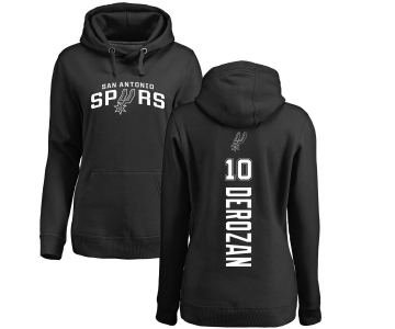 NBA Women's Nike San Antonio Spurs #10 DeMar DeRozan Black Backer Pullover Hoodie