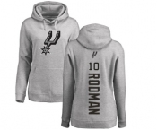 NBA Women's Nike San Antonio Spurs #10 Dennis Rodman Ash Backer Pullover Hoodie