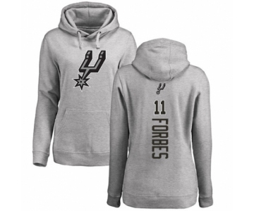 NBA Women's Nike San Antonio Spurs #11 Bryn Forbes Ash Backer Pullover Hoodie