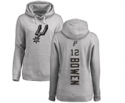 NBA Women's Nike San Antonio Spurs #12 Bruce Bowen Ash Backer Pullover Hoodie