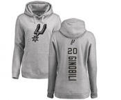 NBA Women's Nike San Antonio Spurs #20 Manu Ginobili Ash Backer Pullover Hoodie