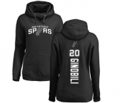 NBA Women's Nike San Antonio Spurs #20 Manu Ginobili Black Backer Pullover Hoodie