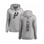 NBA Women's Nike San Antonio Spurs #21 Tim Duncan Ash Backer Pullover Hoodie