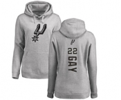 NBA Women's Nike San Antonio Spurs #22 Rudy Gay Ash Backer Pullover Hoodie