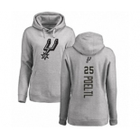 NBA Women's Nike San Antonio Spurs #25 Jakob Poeltl Ash Backer Pullover Hoodie