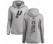 NBA Women's Nike San Antonio Spurs #25 Jakob Poeltl Ash Backer Pullover Hoodie