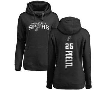 NBA Women's Nike San Antonio Spurs #25 Jakob Poeltl Black Backer Pullover Hoodie