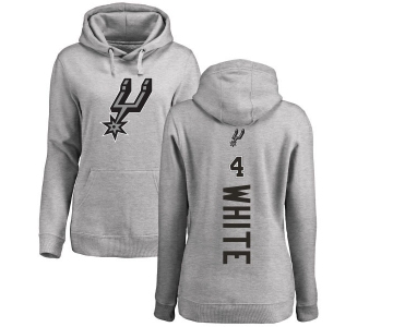 NBA Women's Nike San Antonio Spurs #4 Derrick White Ash Backer Pullover Hoodie