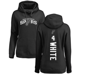 NBA Women's Nike San Antonio Spurs #4 Derrick White Black Backer Pullover Hoodie