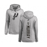 NBA Women's Nike San Antonio Spurs #5 Dejounte Murray Ash Backer Pullover Hoodie