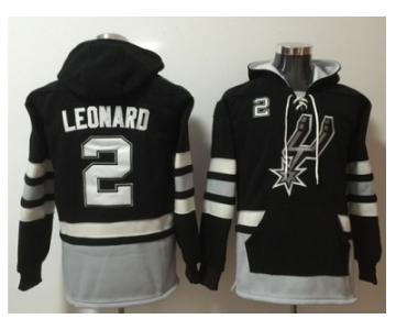 San Antonio Spurs #2 Kawhi Leonard Black Name & Number Pullover NBA Hoodie