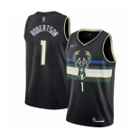 Youth Milwaukee Bucks #1 Oscar Robertson Swingman Black Finished Basketball Jersey - Statement Edition