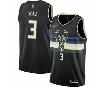 Youth Milwaukee Bucks #3 George Hill Swingman Black Finished Basketball Jersey - Statement Edition