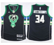 Youth Milwaukee Bucks #34 Giannis Antetokounmpo Black Stitched NBA Jersey