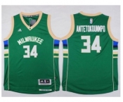 Youth Milwaukee Bucks #34 Giannis Antetokounmpo Green Stitched NBA Jersey