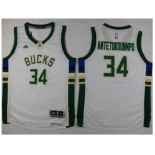 Youth Milwaukee Bucks #34 Giannis Antetokounmpo White Stitched NBA Jersey