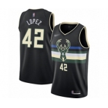 Youth Milwaukee Bucks #42 Robin Lopez Swingman Black Finished Basketball Jersey - Statement Edition