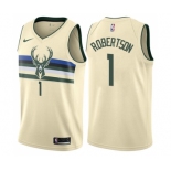 Youth Nike Milwaukee Bucks #1 Oscar Robertson Swingman Cream NBA Jersey - City Edition