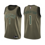 Youth Nike Milwaukee Bucks #1 Oscar Robertson Swingman Green Salute to Service NBA Jersey