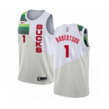 Youth Nike Milwaukee Bucks #1 Oscar Robertson White Swingman Jersey - Earned Edition