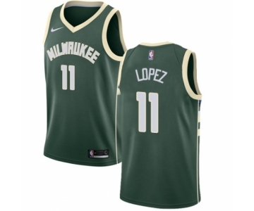 Youth Nike Milwaukee Bucks #11 Brook Lopez Swingman Green NBA Jersey - Icon Edition