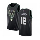 Youth Nike Milwaukee Bucks #12 Jabari Parker Swingman Black Alternate NBA Jersey - Statement Edition