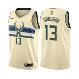 Youth Nike Milwaukee Bucks #13 Malcolm Brogdon Swingman Cream NBA Jersey - City Edition