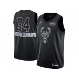 Youth Nike Milwaukee Bucks #34 Giannis Antetokounmpo Black NBA Jordan Swingman 2018 All-Star Game Jersey