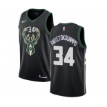 Youth Nike Milwaukee Bucks #34 Giannis Antetokounmpo Swingman Black Alternate NBA Jersey - Statement Edition