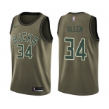 Youth Nike Milwaukee Bucks #34 Ray Allen Swingman Green Salute to Service NBA Jersey