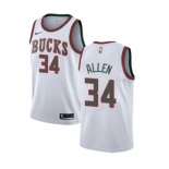 Youth Nike Milwaukee Bucks #34 Ray Allen Swingman White Fashion Hardwood Classics NBA Jersey