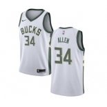 Youth Nike Milwaukee Bucks #34 Ray Allen Swingman White Home NBA Jersey - Association Edition