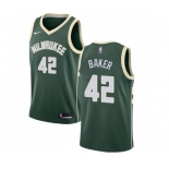 Youth Nike Milwaukee Bucks #42 Vin Baker Swingman Green Road NBA Jersey - Icon Edition