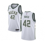 Youth Nike Milwaukee Bucks #42 Vin Baker Swingman White Home NBA Jersey - Association Edition