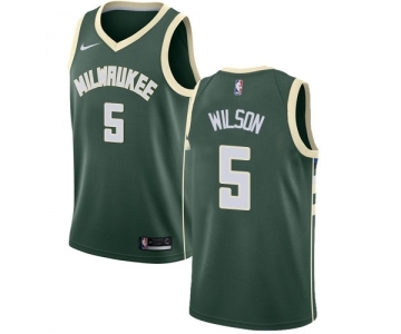 Youth Nike Milwaukee Bucks #5 D. J. Wilson Swingman Green Road NBA Jersey - Icon Edition