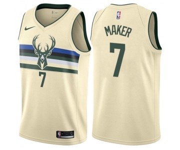 Youth Nike Milwaukee Bucks #7 Thon Maker Swingman Cream NBA Jersey - City Edition