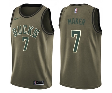 Youth Nike Milwaukee Bucks #7 Thon Maker Swingman Green Salute to Service NBA Jersey