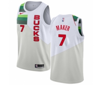 Youth Nike Milwaukee Bucks #7 Thon Maker White Swingman Jersey - Earned Edition